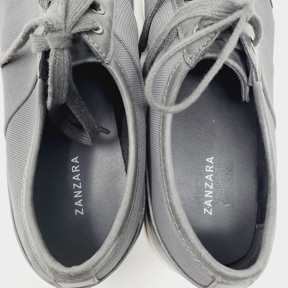 Zanzara Rory Sneaker Black & Gray Panel Casual Faux Leather Shoes Sz 9.5 - Picture 7 of 9